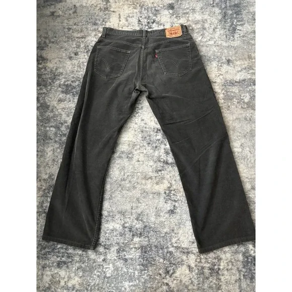 Levis 559 Corduroy Pants Mens 36x32 Gray Relaxed Fit Straight‎ Leg Preppy Casual - Picture 8 of 16